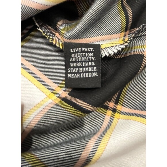 DIXXON Womens Loud Lacquer Flannel Sz S Limited Gold Black Snap buttons NWOT - Picture 6 of 10